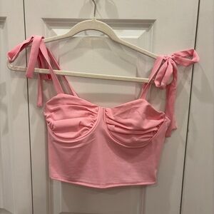 Pacsun Kendall&Kylie pink tie tank top Underwire